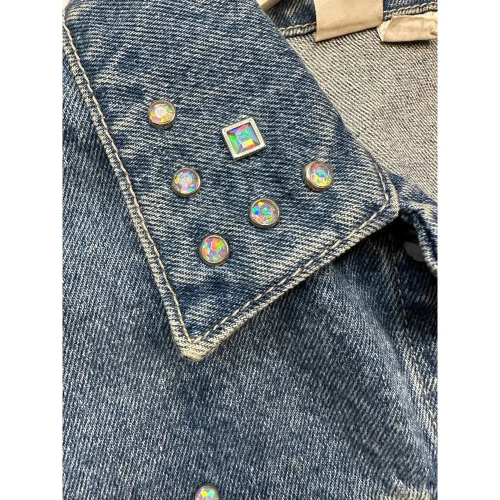 Vintage 1980’s LA Gear Denim and Rhinestone Jean Jacket Size Large